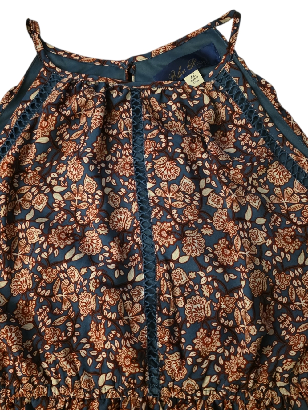 Blue Rain Navy Ribbon with Gold Script Branding - Picture 2 of 4